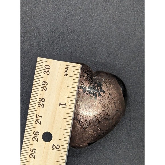 Robert Held Brutalist Gold Metallic Hand Blown Heart Art Glass Paperweight - Picture 9 of 9